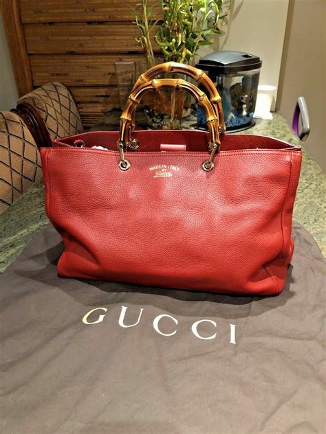 gucci bamboo tote large|authentic Gucci bamboo.